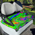 Green Abstract Liquid Trippy Print Golf Cart Seat Cover