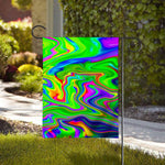 Green Abstract Liquid Trippy Print House Flag
