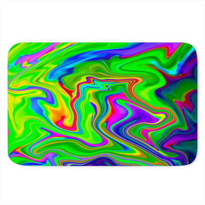 Green Abstract Liquid Trippy Print Indoor Door Mat