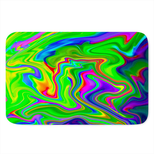 Green Abstract Liquid Trippy Print Indoor Door Mat