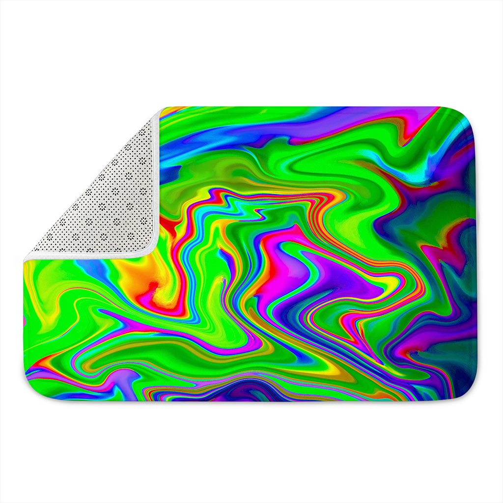 Green Abstract Liquid Trippy Print Indoor Door Mat