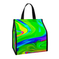 Green Abstract Liquid Trippy Print Insulated Lunch Tote