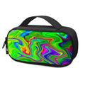 Green Abstract Liquid Trippy Print Portable Cooler Travel Case