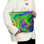 Green Abstract Liquid Trippy Print Laptop Sleeve