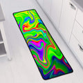 Green Abstract Liquid Trippy Print Long Kitchen Mat