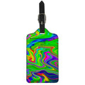 Green Abstract Liquid Trippy Print Luggage Tag