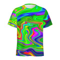 Green Abstract Liquid Trippy Print Men's Athletic T-Shirt