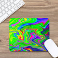Green Abstract Liquid Trippy Print Mouse Pad