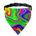 Green Abstract Liquid Trippy Print Over The Collar Dog Bandana