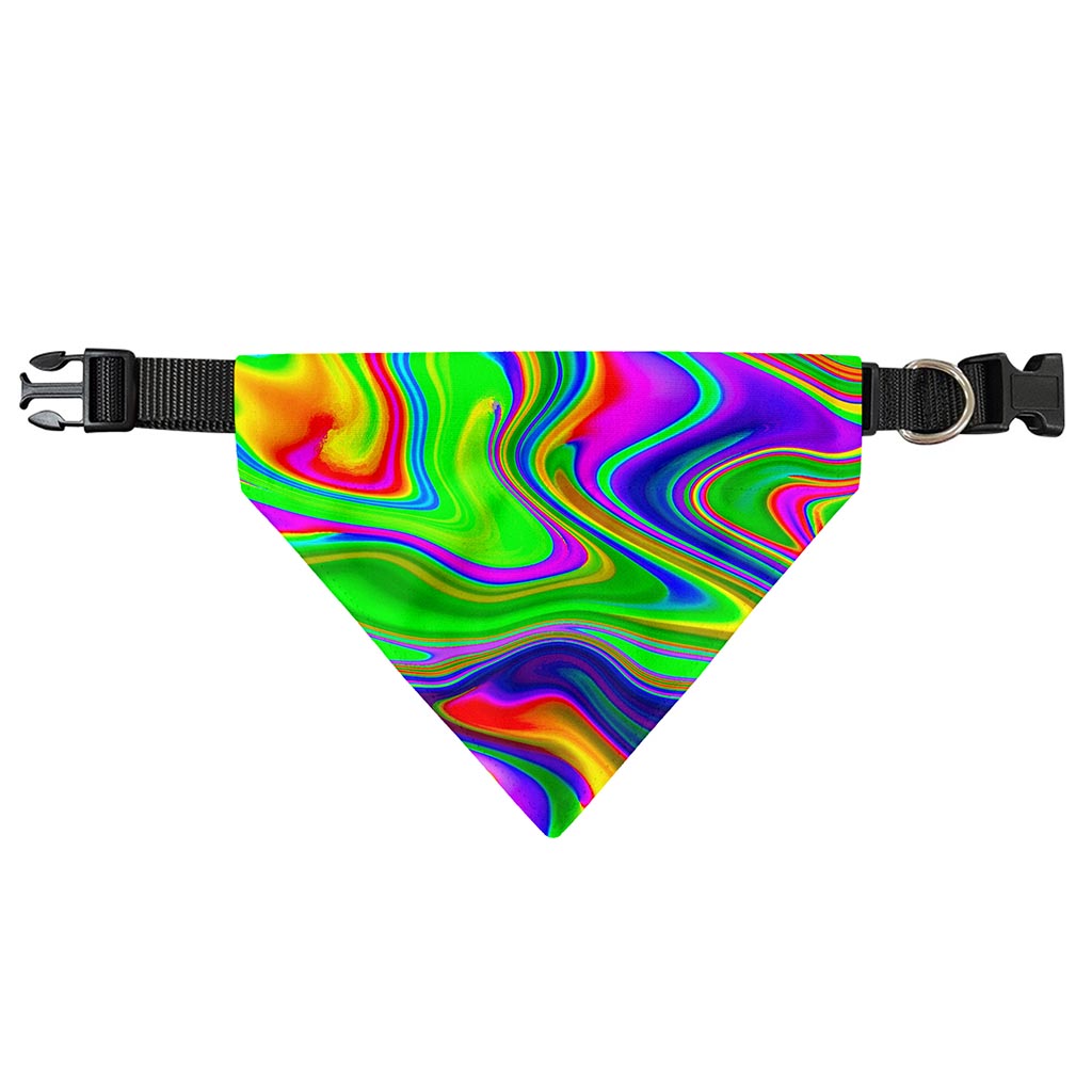 Green Abstract Liquid Trippy Print Over The Collar Dog Bandana