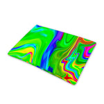 Green Abstract Liquid Trippy Print Pet Cooling Mat Cover