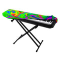 Green Abstract Liquid Trippy Print Piano Keyboard Cover