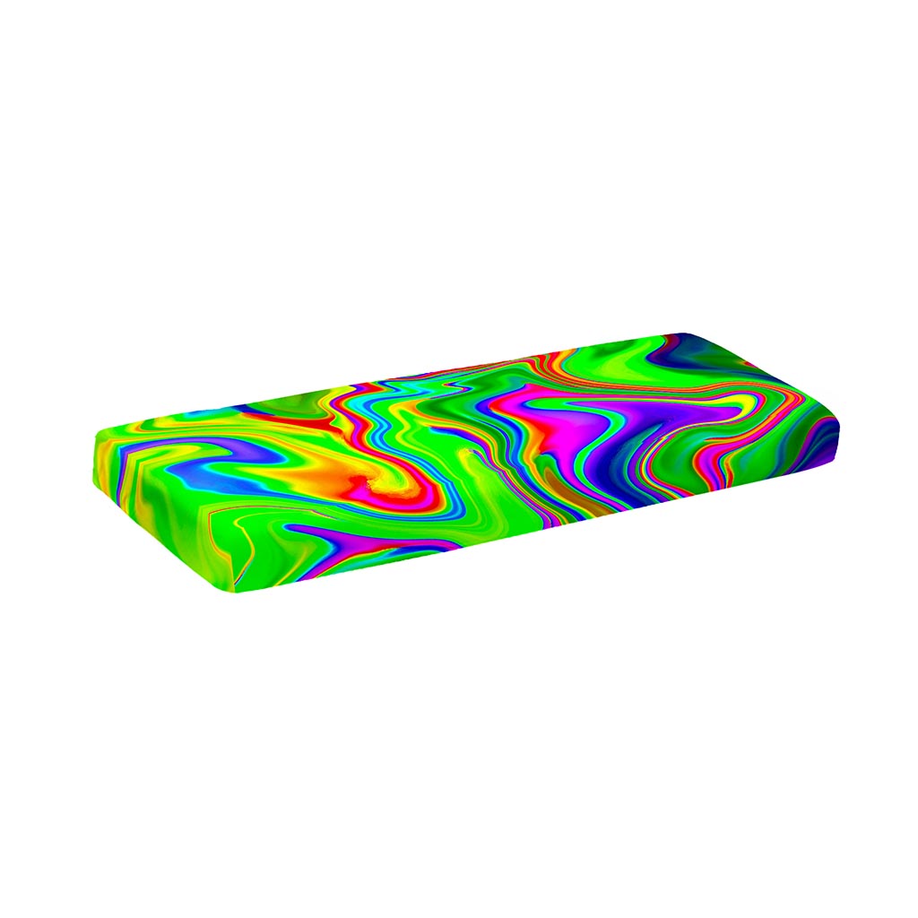 Green Abstract Liquid Trippy Print Piano Keyboard Cover