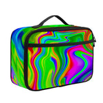 Green Abstract Liquid Trippy Print Portable Lunch Bag