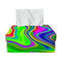 Green Abstract Liquid Trippy Print Rectangle Tissue Box Cover