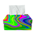 Green Abstract Liquid Trippy Print Rectangle Tissue Box Cover
