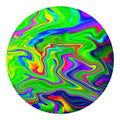 Green Abstract Liquid Trippy Print Round Blanket