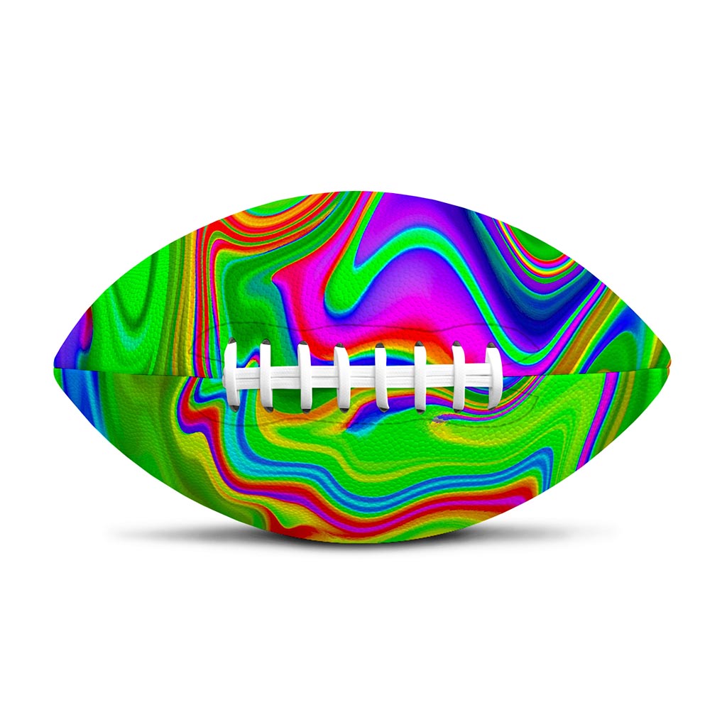 Green Abstract Liquid Trippy Print Rugby Ball