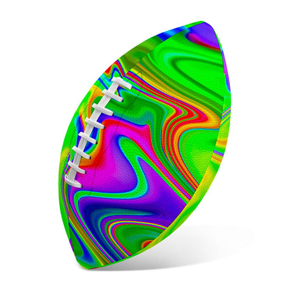 Green Abstract Liquid Trippy Print Rugby Ball