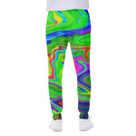 Green Abstract Liquid Trippy Print Scuba Joggers