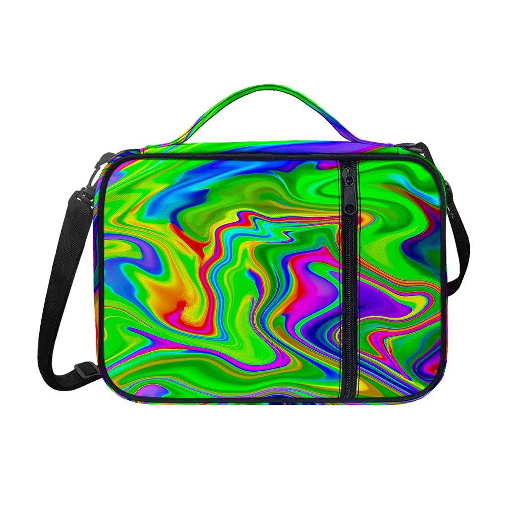 Green Abstract Liquid Trippy Print Shoulder Strap Bible Bag