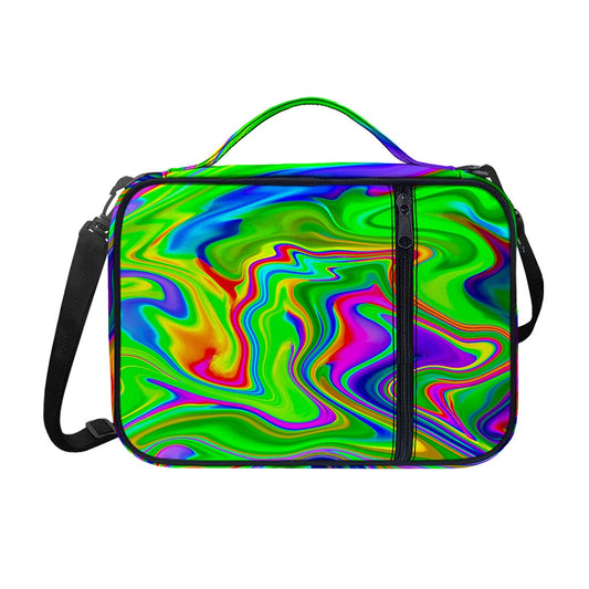 Green Abstract Liquid Trippy Print Shoulder Strap Bible Bag