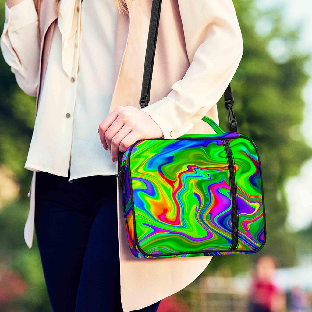 Green Abstract Liquid Trippy Print Shoulder Strap Bible Bag