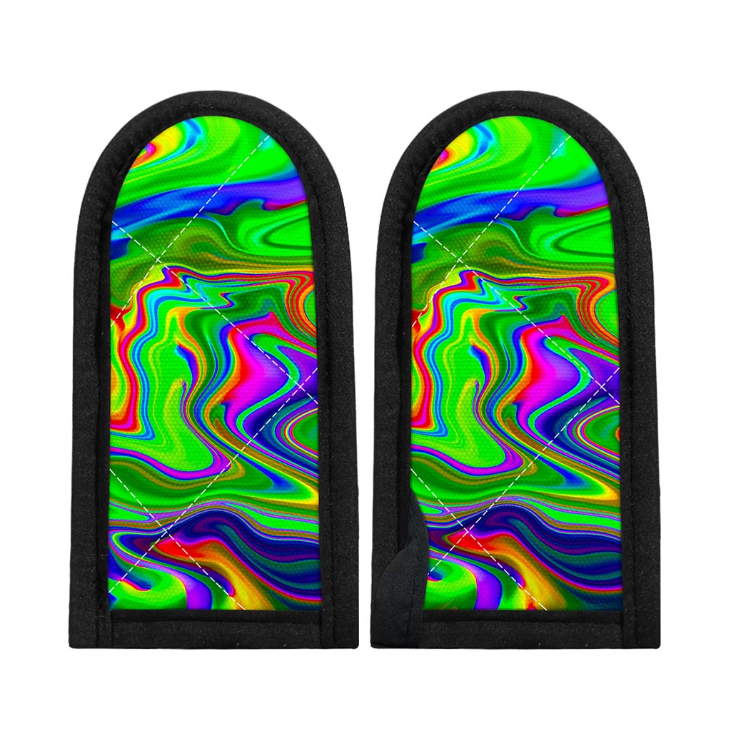 Green Abstract Liquid Trippy Print Skillet Handle Cover