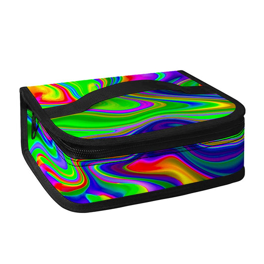 Green Abstract Liquid Trippy Print Small Lunch Bag
