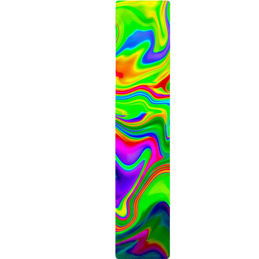 Green Abstract Liquid Trippy Print Table Runner