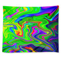 Green Abstract Liquid Trippy Print Tapestry
