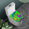 Green Abstract Liquid Trippy Print Toilet Lid Cover