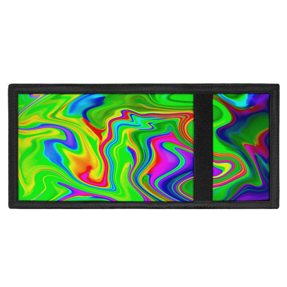 Green Abstract Liquid Trippy Print Trifold Wallet