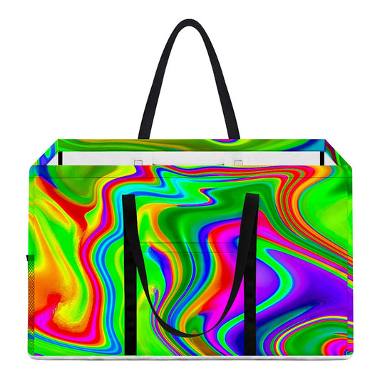 Green Abstract Liquid Trippy Print Utility Tote Bag