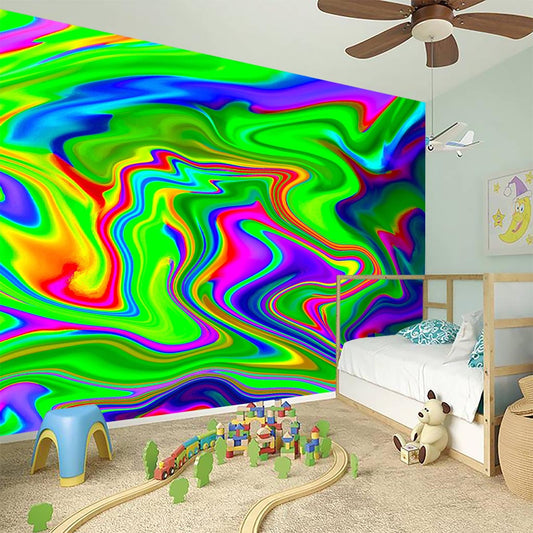 Green Abstract Liquid Trippy Print Wall Sticker