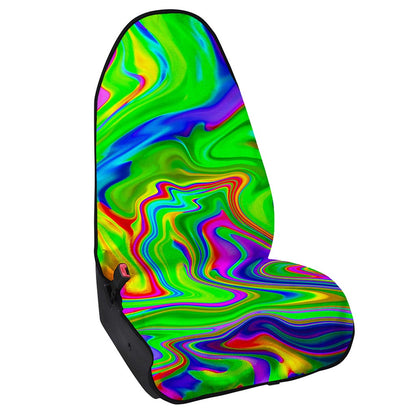 Green Abstract Liquid Trippy Print Waterproof Car Seat Cover