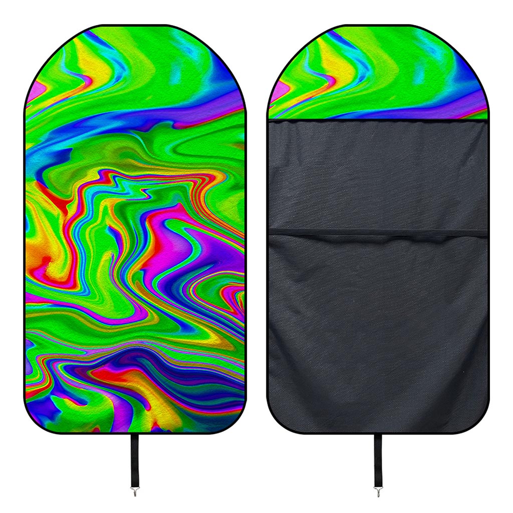 Green Abstract Liquid Trippy Print Waterproof Car Seat Cover