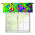 Green Abstract Liquid Trippy Print Window Valance