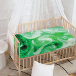 Green Acid Melt Print Baby Crib Sheet