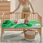 Green Acid Melt Print Baby Crib Sheet