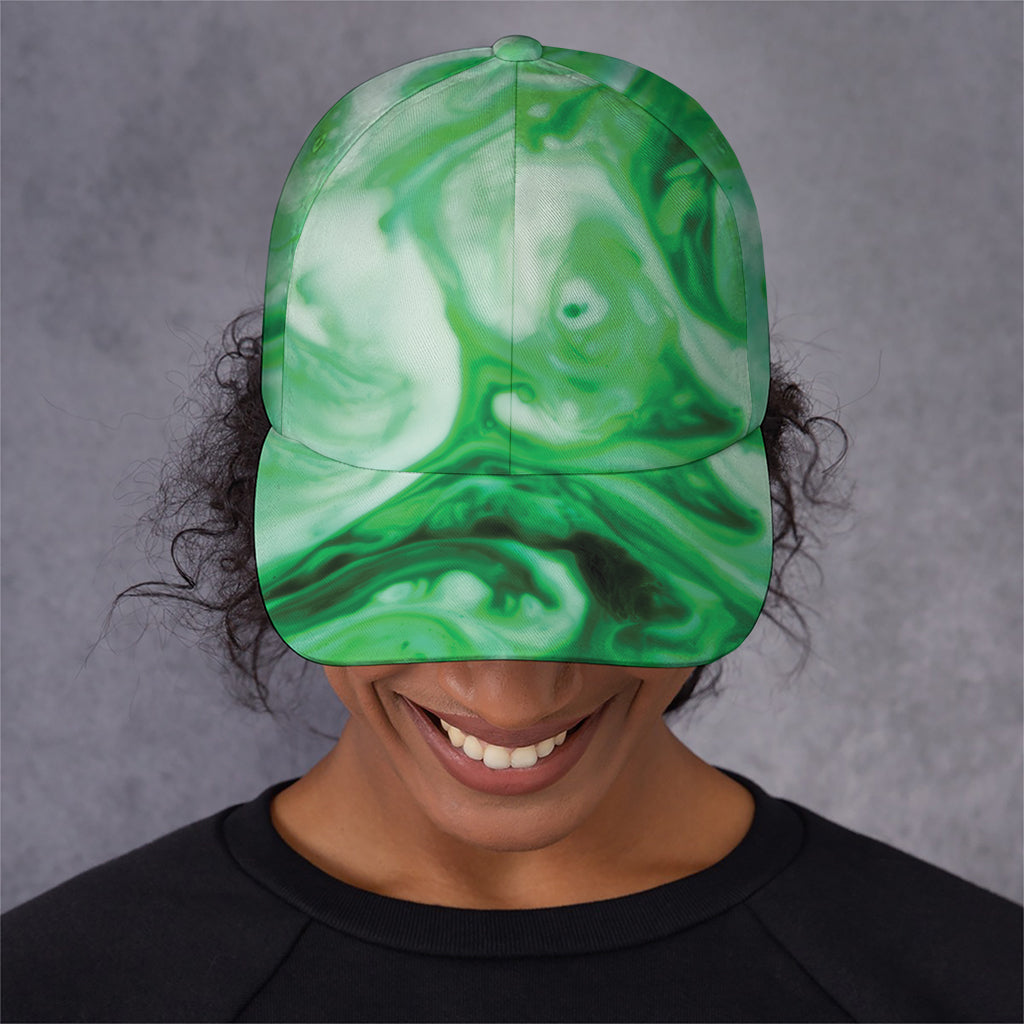 Green Acid Melt Print Baseball Cap