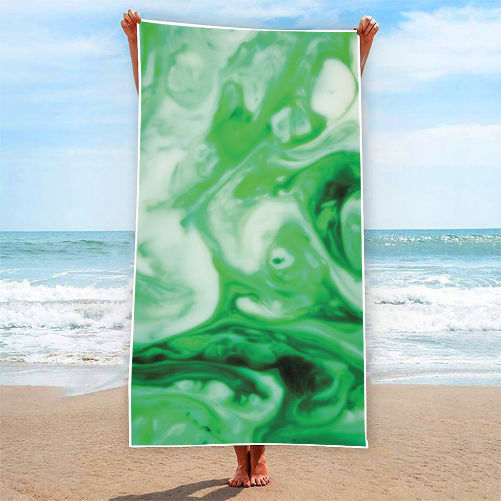 Green Acid Melt Print Beach Towel