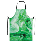 Green Acid Melt Print Bib Apron With Pocket