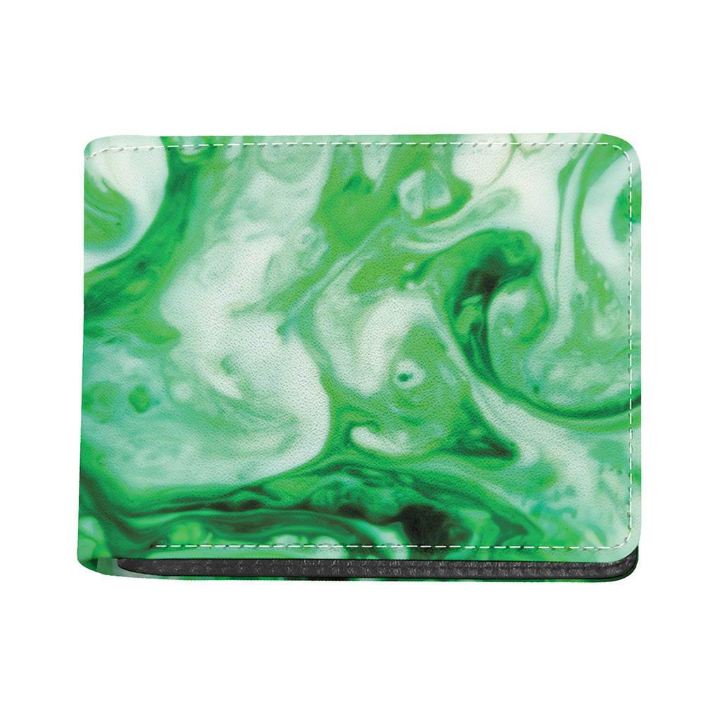 Green Acid Melt Print Bifold Wallet