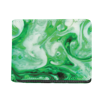 Green Acid Melt Print Bifold Wallet