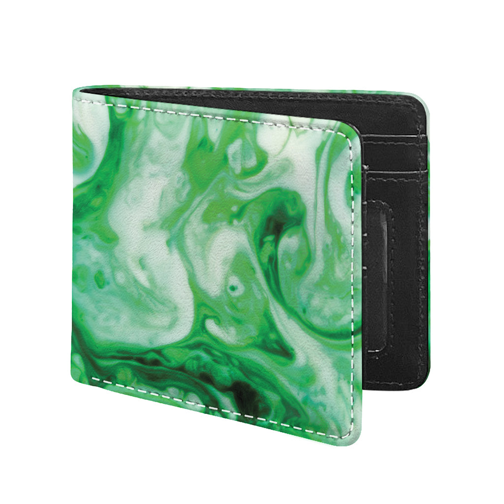 Green Acid Melt Print Bifold Wallet