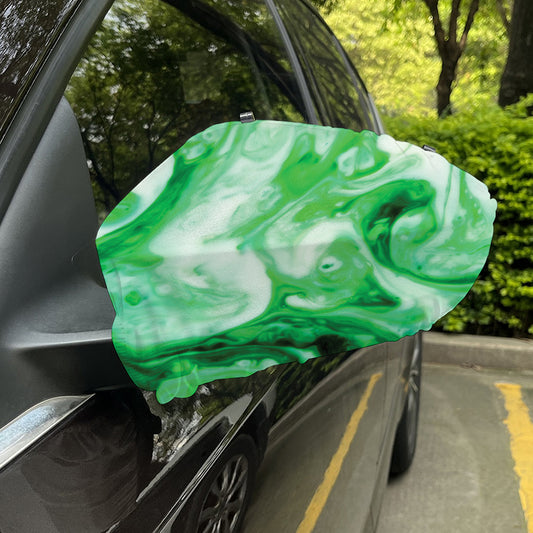 Green Acid Melt Print Car Side Mirror Covers