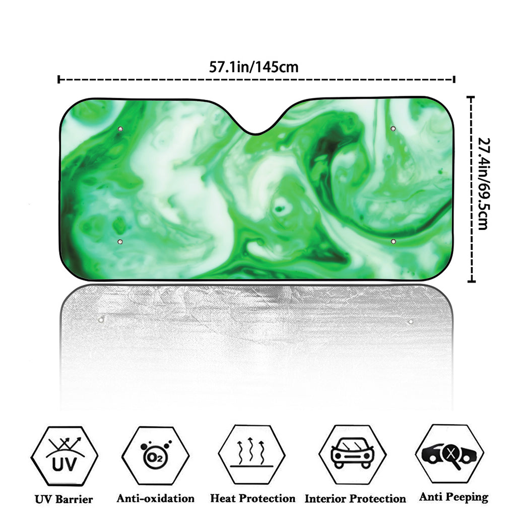 Green Acid Melt Print Car Windshield Sun Shade