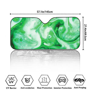 Green Acid Melt Print Car Windshield Sun Shade