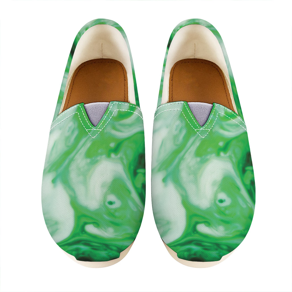 Green Acid Melt Print Casual Shoes
